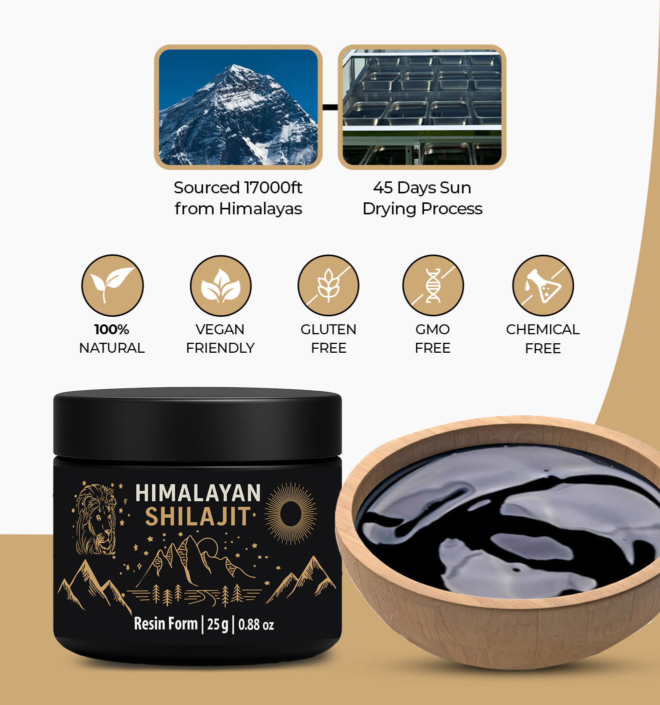 Pure Himalayan Shilajit Resin Free Spoon!