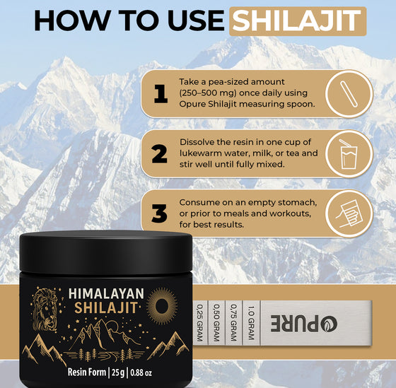 Pure Himalayan Shilajit Resin Free Spoon!