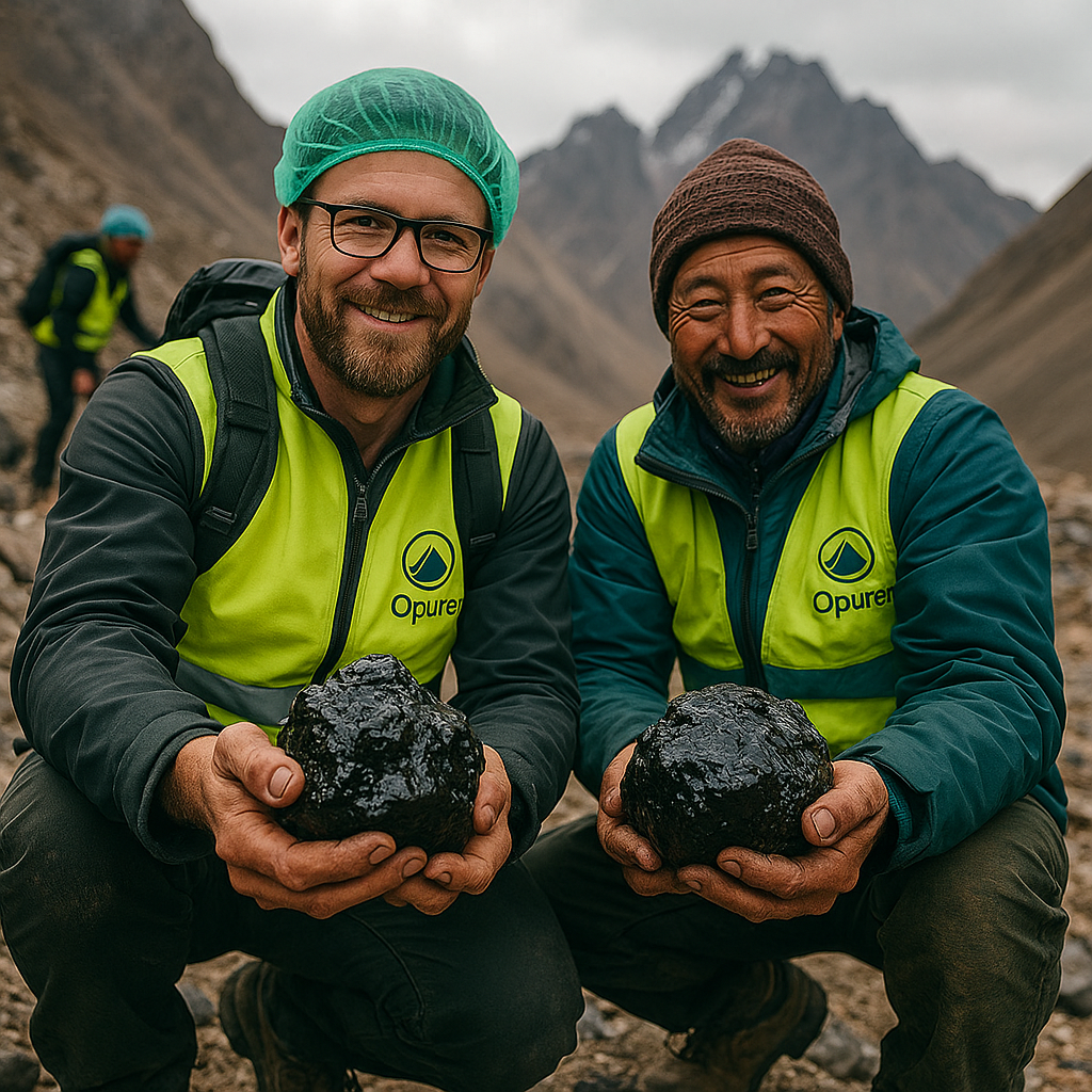 Opure's Team in Himalayas mountains side to find Shilajit