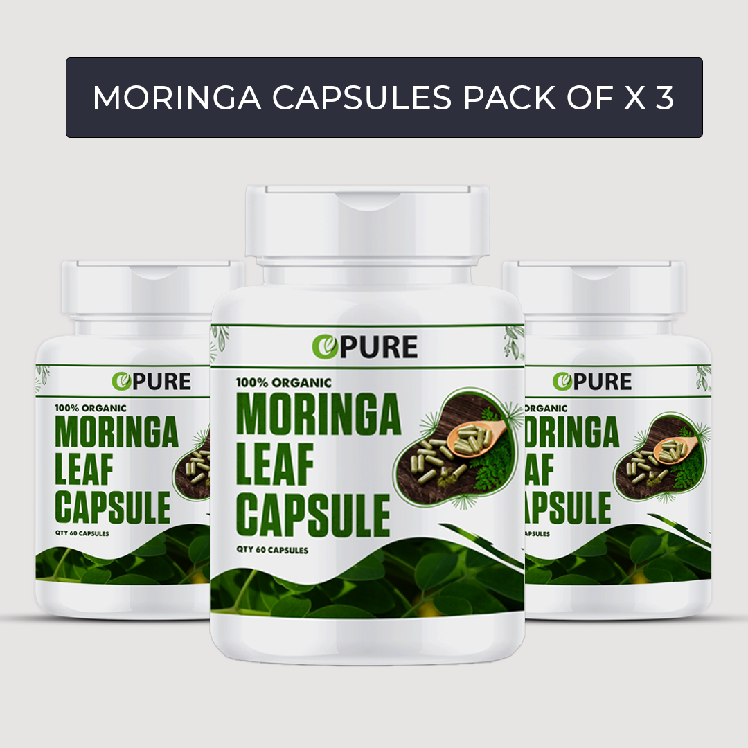 Organic Moringa capsules pack of x 3