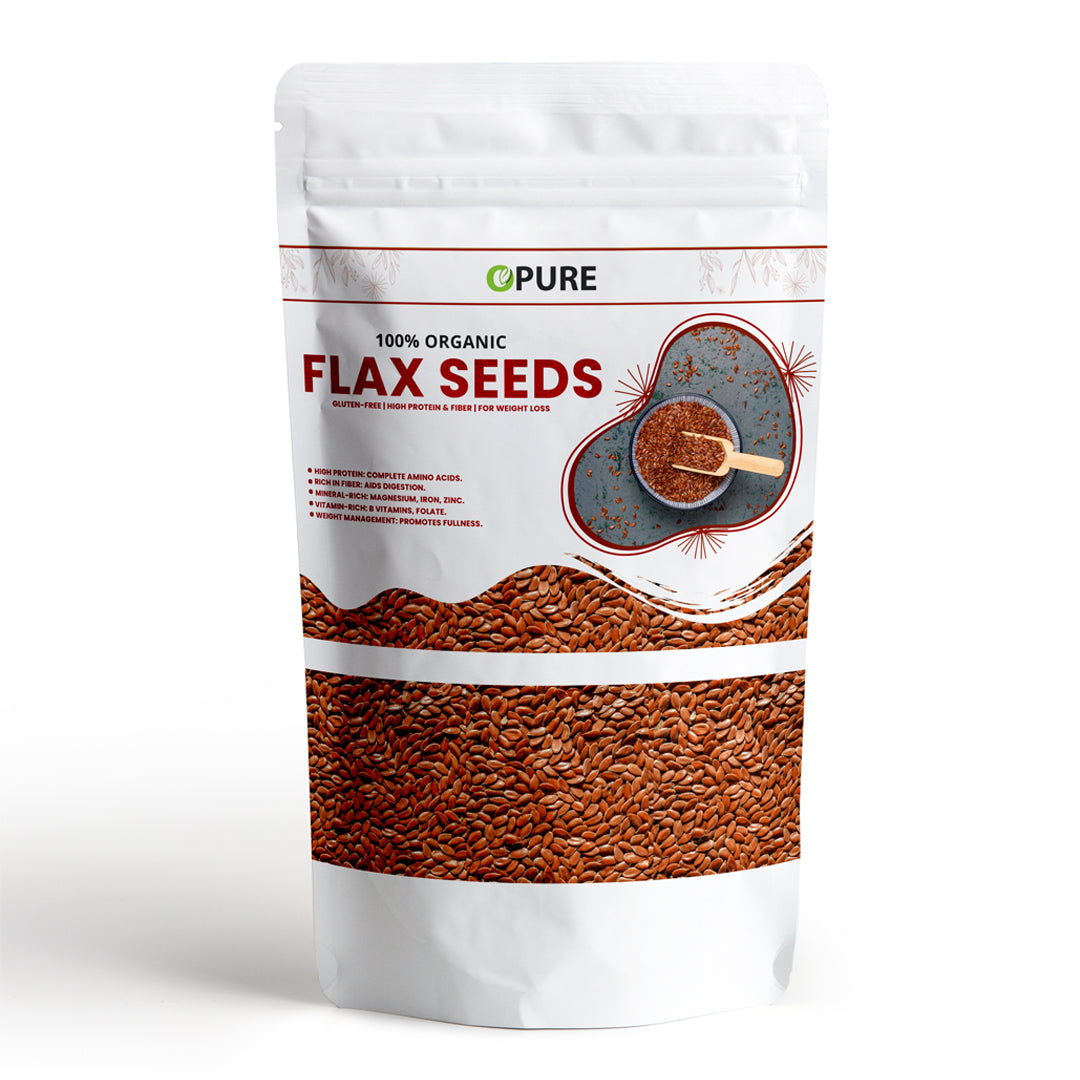 Opure Organic Flax Seeds 250g – 100% Organic, Nutrient-Rich Superfood for Optimal Health